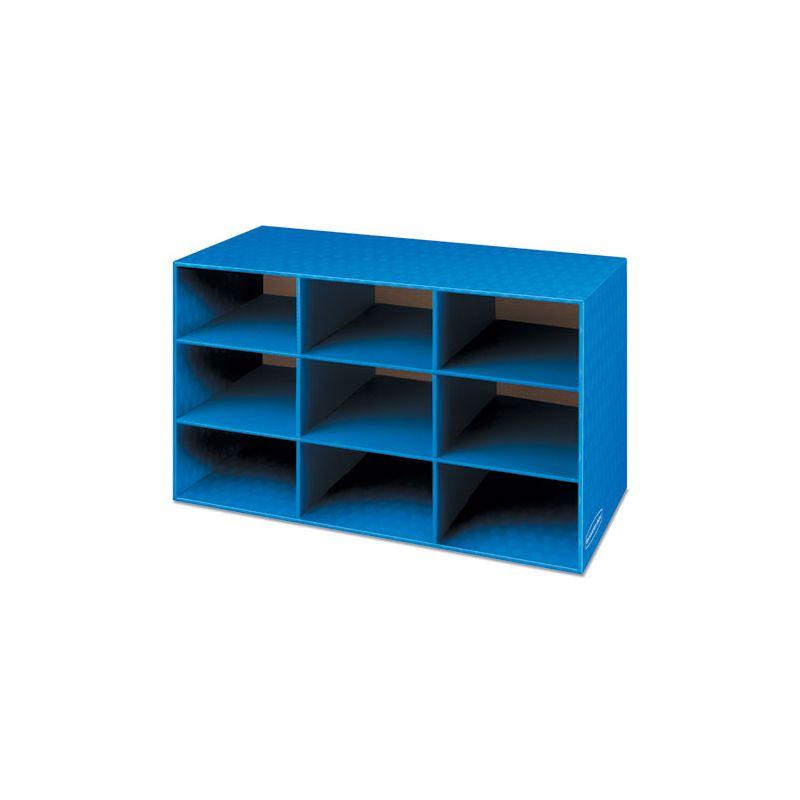 Bankers Box Classroom Literature Sorter, 9 Compartments, Blue, 28.25" x 13" x 16"