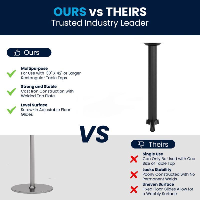 Flash Furniture Beverly 5'' x 22'' Restaurant Table T-Base with 3'' Dia. Table Height Column