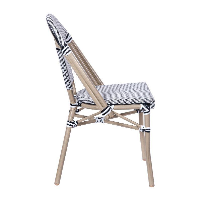 Lavigne Stacking French Chair for Indoor and Outdoor Use with Printed Metal Frame