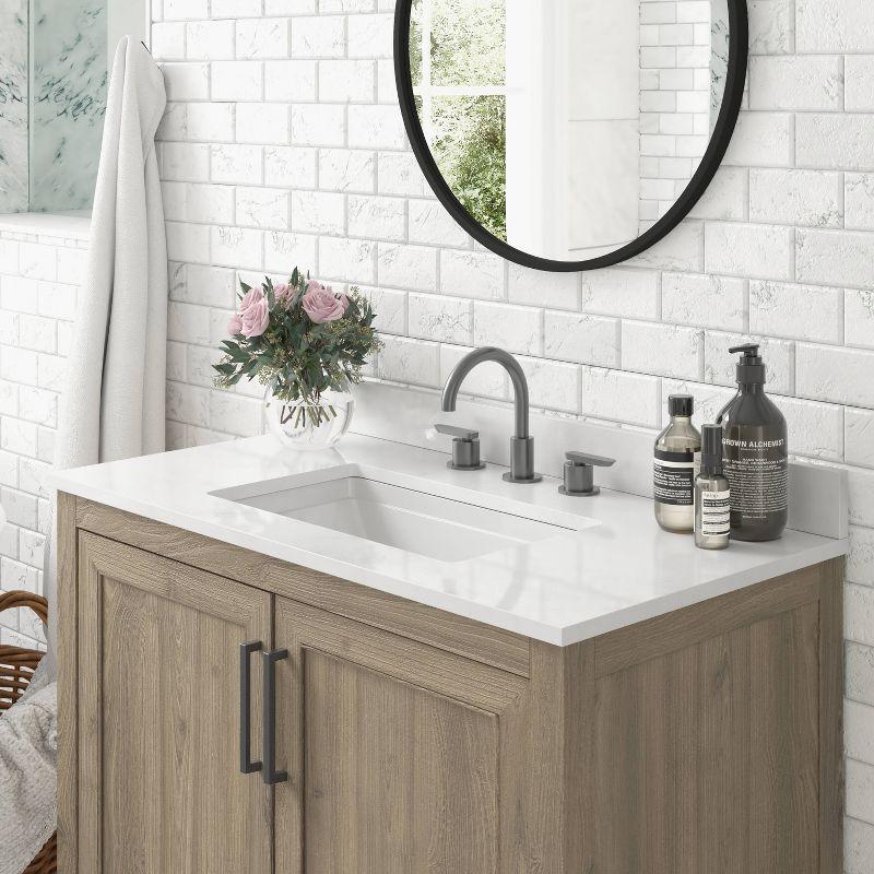 Vivien 36" Brown Wood Bathroom Vanity with Stoneware Surface