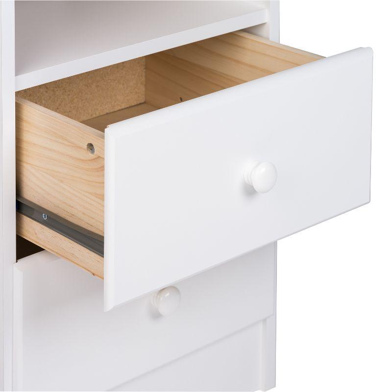 Prepac Astrid 2 Drawer Nightstand White: Modern Style, MDF, Includes Anti-Tip Hardware, for All Ages