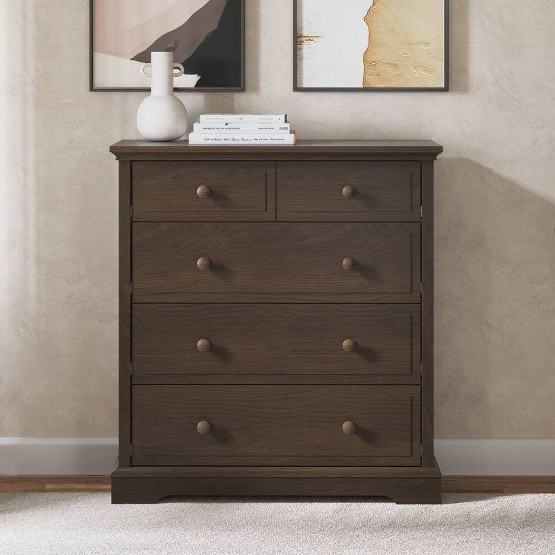 Slate Pine and MDF 4-Drawer Nursery Chest with Soft Close