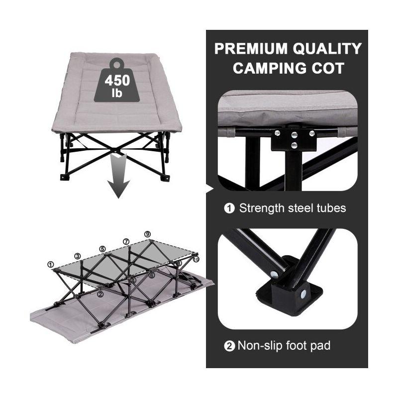 SUGIFT Folding Camping Cot & Bed Heavy-Duty for Adults Kids w/ Carrying Bag