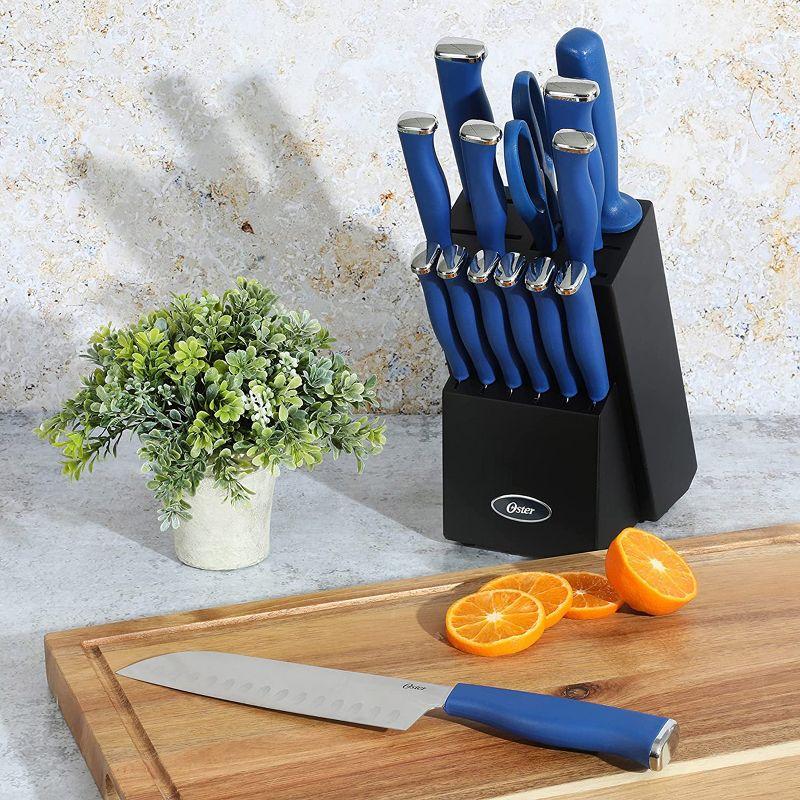 Oster Langmore 15 Piece Stainless Steel Blade Cutlery Set in Dark Blue