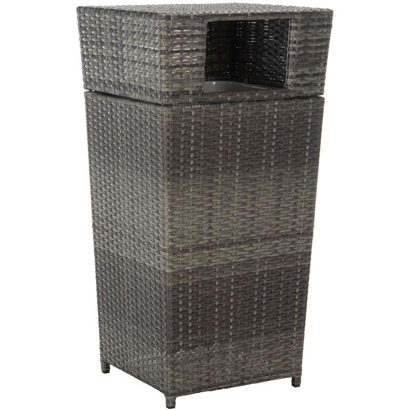 Mazeli Outdoor Trash Can - Grey Brown - Safavieh