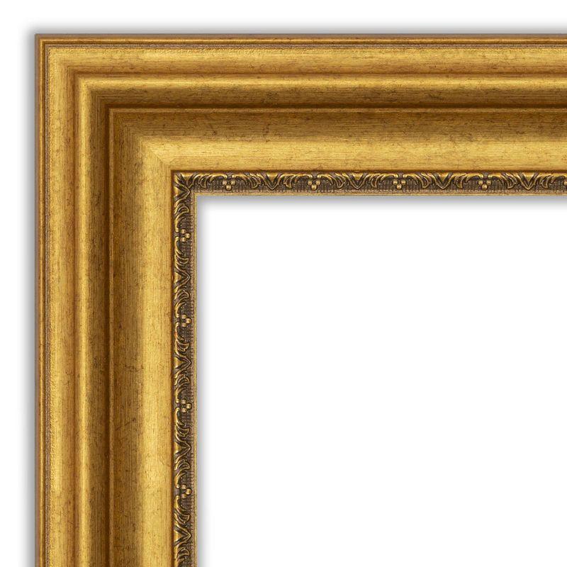 42"x30" Non-Beveled Parlor Gold Wall Mirror - Amanti Art: Modern Rectangle, Polystyrene Frame