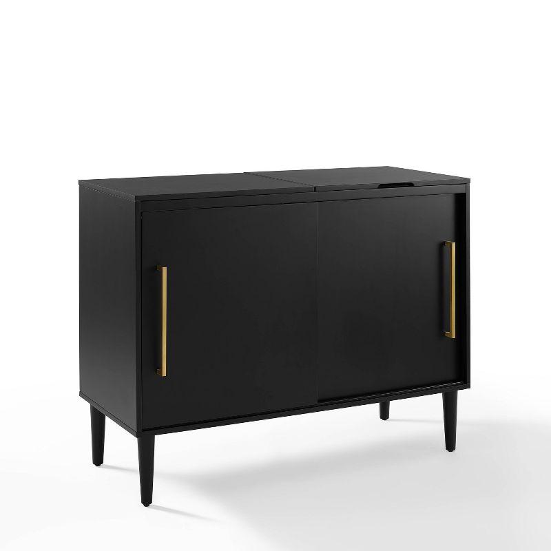 Everett Matte Black Mid-Century Modern Media Console with Storage