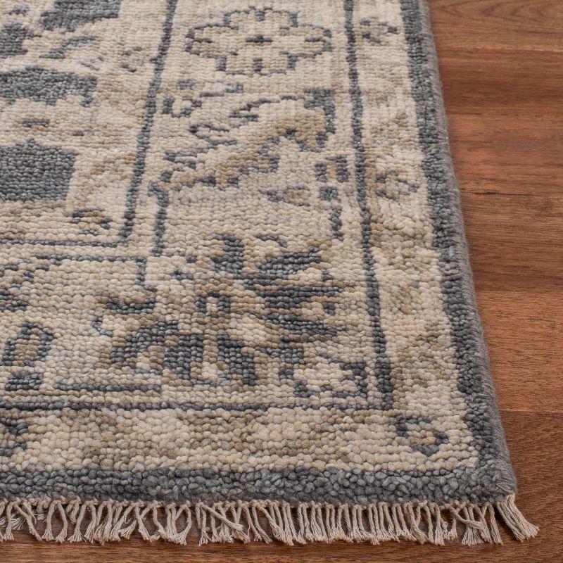 Samarkand SRK116 Hand Knotted Area Rug - Dark Grey/Beige - 8'x10' - Safavieh.
