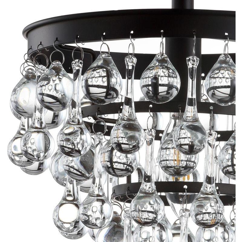 JONATHAN Y Toronto 10" Metal/Crystal LED Flush Mount, Oil Rubbed Bronze