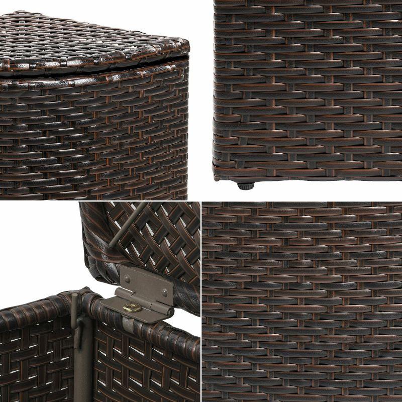 Chloe 15.56-Gallon All-Weather Wicker/Metal Corner Hideaway Outdoor Trash Can