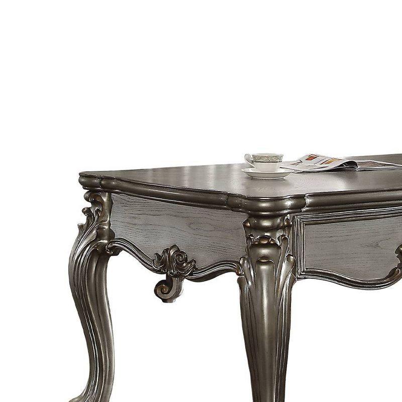 Versailles Executive Desk Antique Platinum - Acme Furniture: Veneer Surface, Wood Frame, Enclosed Storage