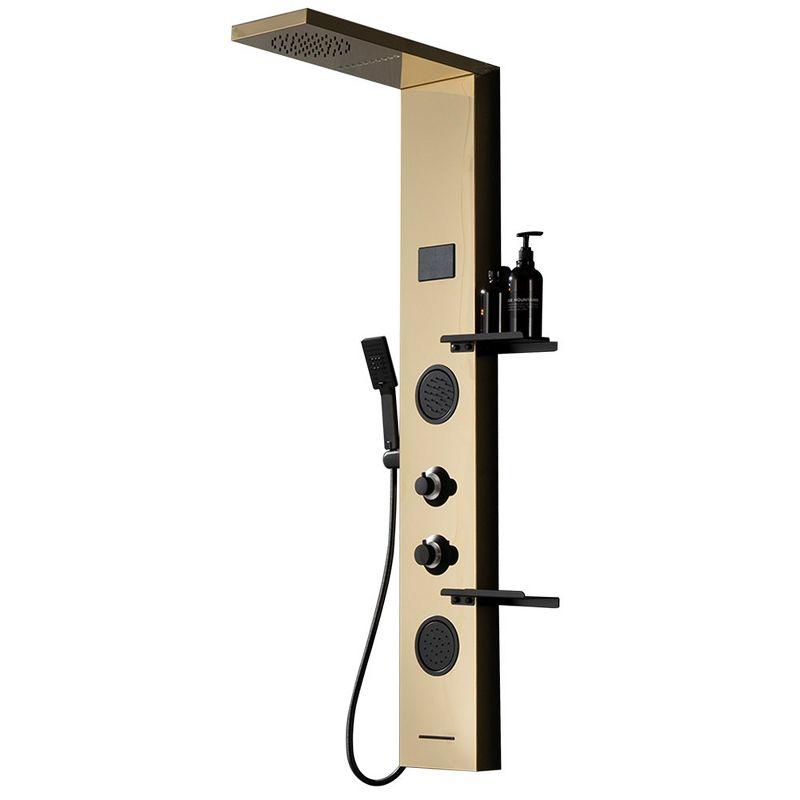 Gold and Black Stainless Steel Shower Panel System with Rainfall Shower Head