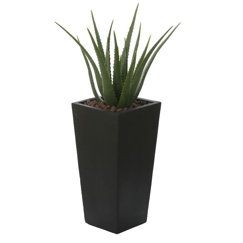 LuxenHome Square Tapered 18.5" H House Planters, Indoor & Outdoor Black