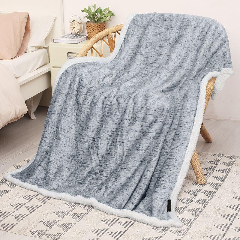 Catalonia Fleece Throw Blanket, Super Soft Fluffy Fuzzy Comfy Velvet Plush Fleece TV Blankets and Throws for Sofa, 50x60 inches, Melange