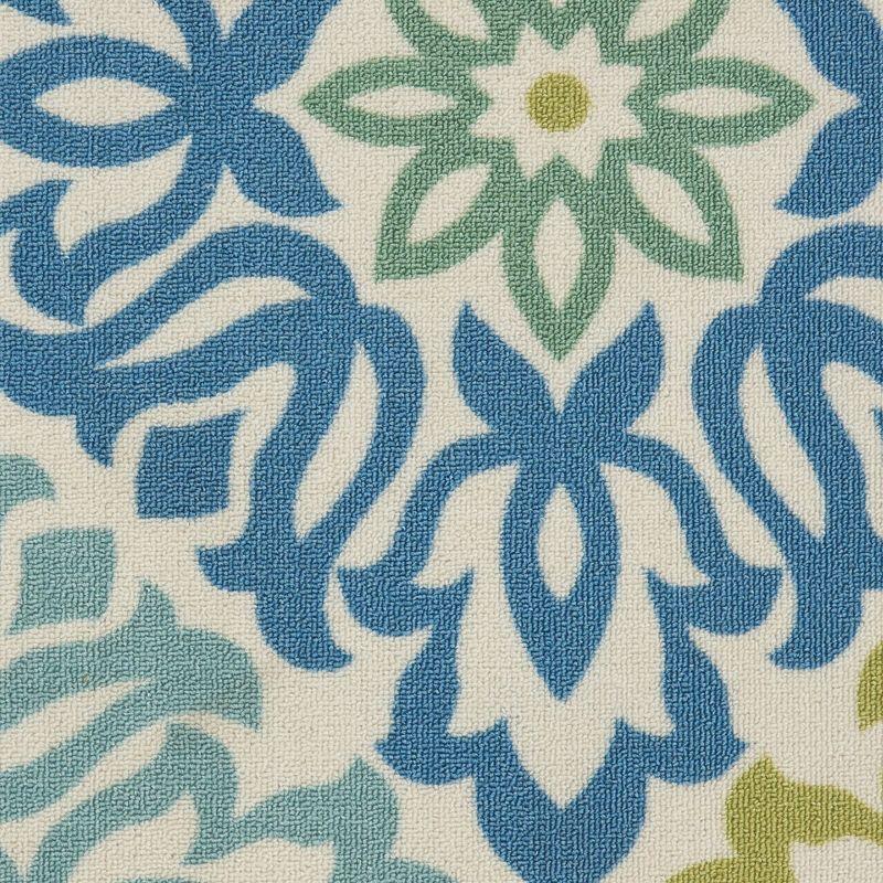 Waverly Sun & Shade "Sweet Things" Blue Indoor/Outdoor Area Rug by Nourison