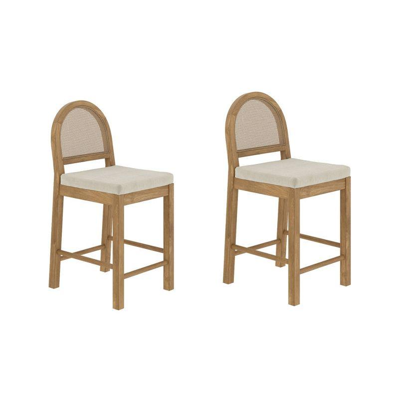 Nathan James Bailey Upholstered Counter Stool with Solid Wood Frame