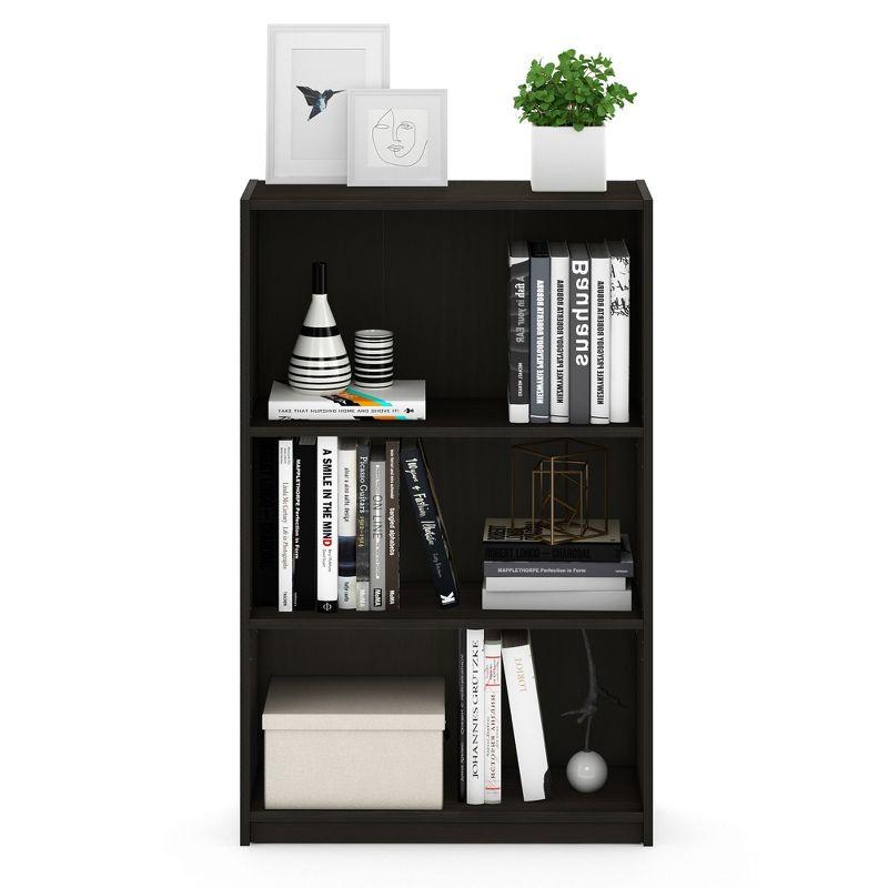 Furinno Easy Assembly 3 Cube Decorative Bookshelf Storage Display Cabinet 3-Tier Multi-functional Open Shelf,Espresso