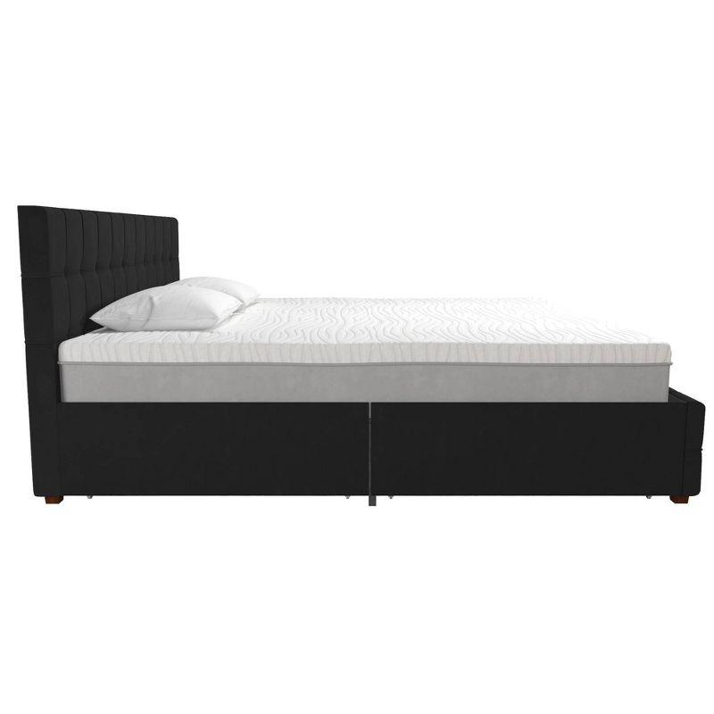 Elizabeth Tufted Upholstered Low Profile Storage Platform Bed