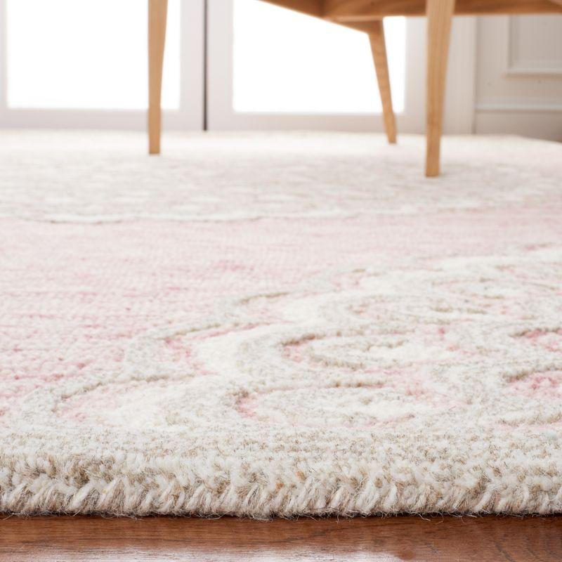 Elegant Ivory Floral Hand-Tufted Wool Area Rug, 8' x 10'