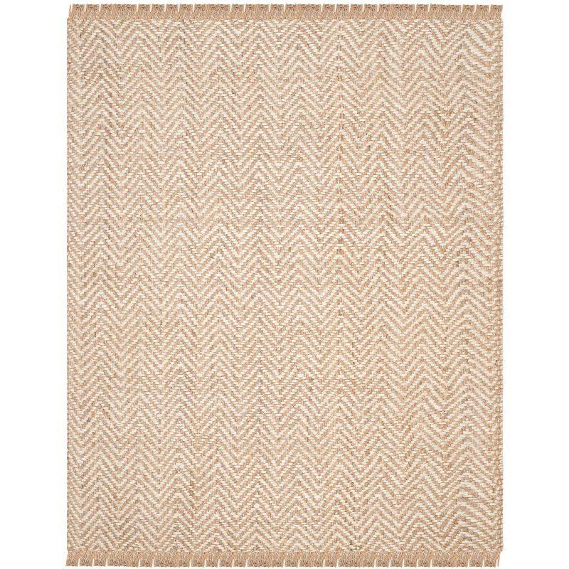 Natural Fiber NF458 Hand Woven Indoor Area Rug - Bleach/Natural - 8'x10' - Safavieh.