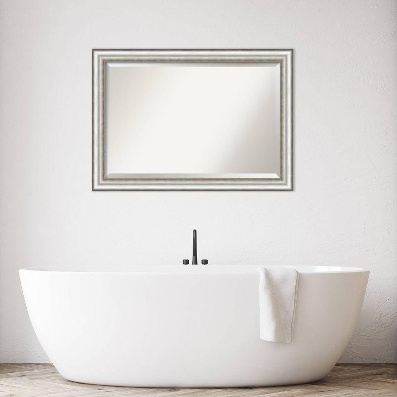 Salon Framed Bathroom Vanity Wall Mirror Silver - Amanti Art