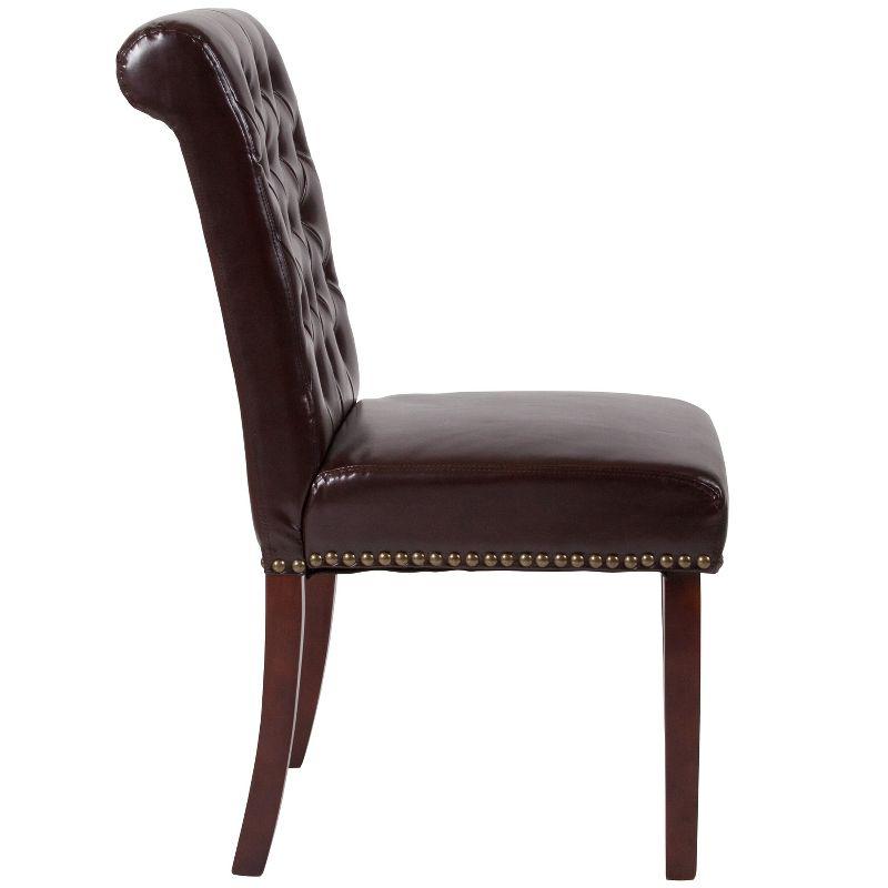 Merrick Lane Upholstered Parsons Chair with Nailhead Trim