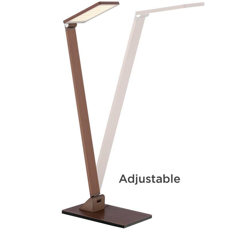 Possini Euro Design Bentley Modern Desk Lamp 21" High French Bronze Aluminum Metal LED Touch On Off Adjustable Head for Bedroom Living Room Office