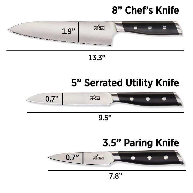 All-Clad Forged German Stainless Steel 3-Piece Knife Set