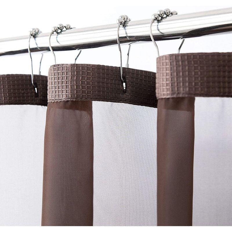 Dainty Home Complete Shower Curtain With Detachable Liner - Brown