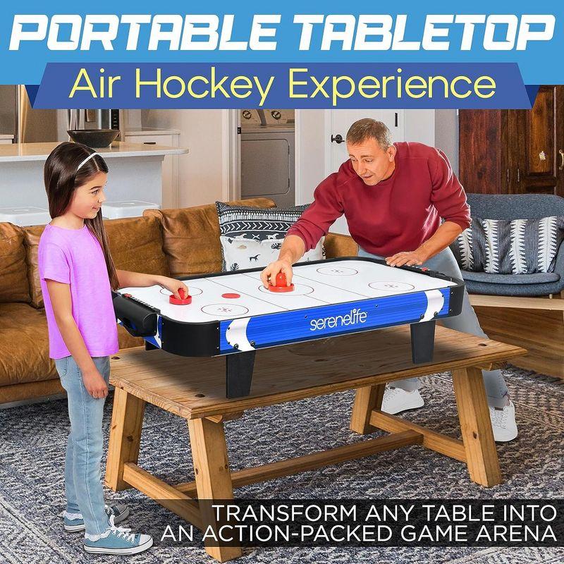 SereneLife 40" Air Hockey Game Tabletop - Blue & Black