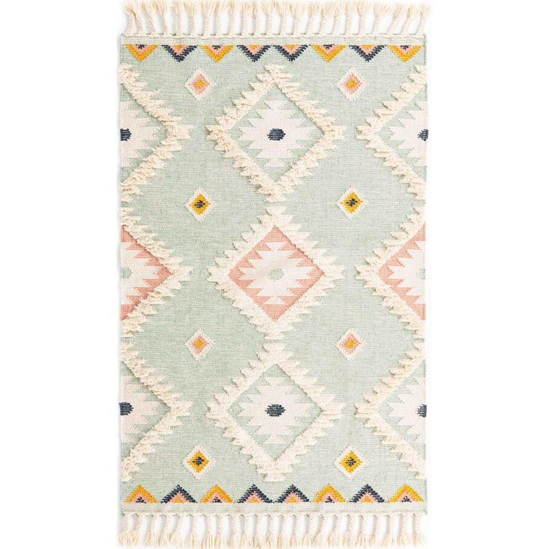 Unique Loom 5' 1 x 8' 0 Mesa Papago Light Aqua Area Rug