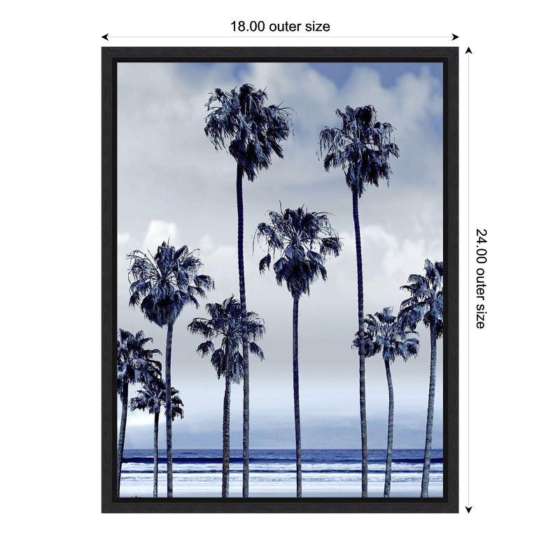 Amanti Art Beach Palms Indigo II by Devon Davis Canvas Wall Art Print Framed 18 x 24-in.