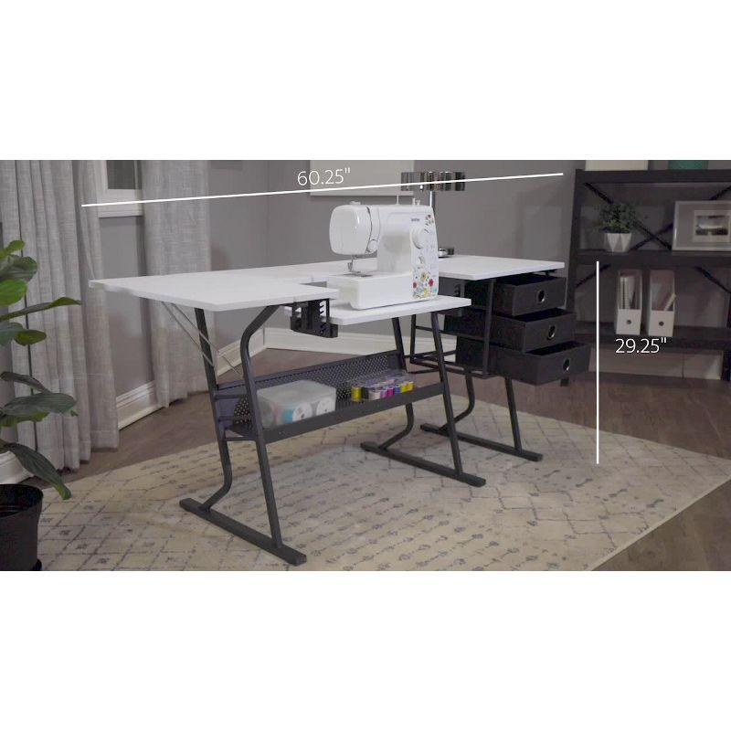Sew Ready 60.25'' x 23.75'' Sewing Table with Sewing Machine Platform