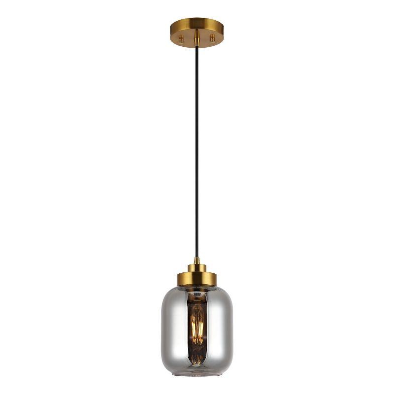 Ethyx 6" Pendant - PND4143 - Smoke Grey/Brass - Safavieh