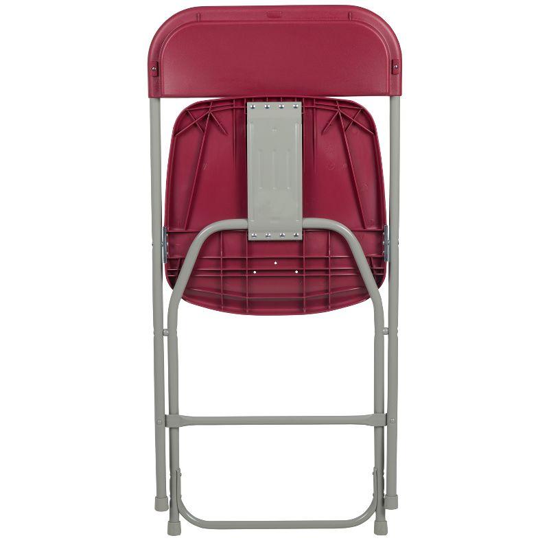Emma and Oliver Folding Chair - Red Plastic - 4 Pack 650LB Weight Capacity - Event Chair