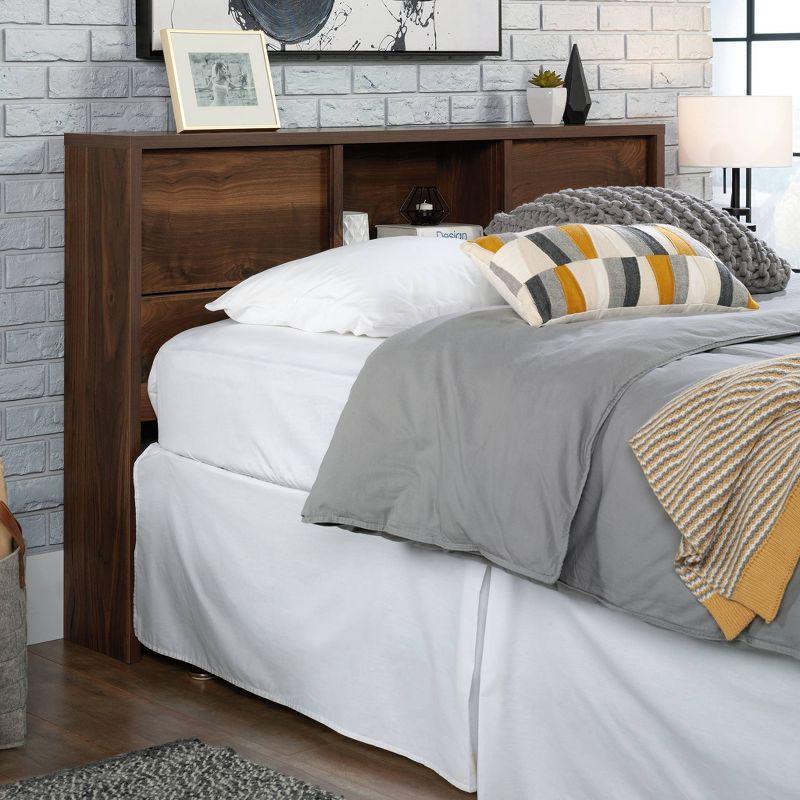 Full/Queen Harvey Park Headboard Pacific Maple - Sauder: Sliding Door Storage, Adjustable Shelves