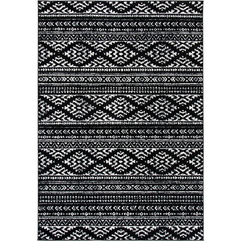Tulum TUL272 Power Loomed Indoor Area Rug - Black/Ivory - 5'3"x7'6" - Safavieh