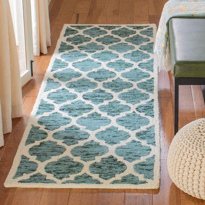 Himalaya HIM121 Handmade Accent Rug - 2'x3' - Turquoise/Ivory - Safavieh