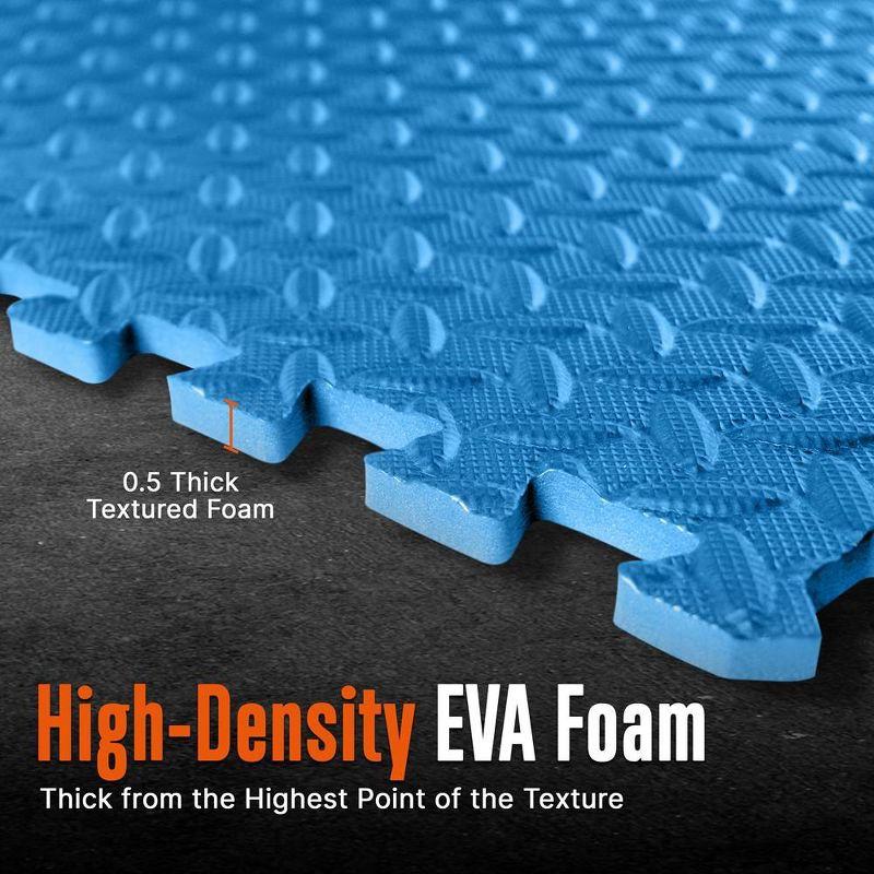 SereneLife Thick Puzzle Exercise Mat, EVA Foam Interlocking Tiles Protective Flooring for Gym Equipment and Cushion (Set of 6)