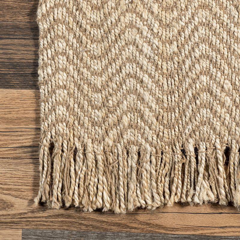 Maui Hand-Tufted Jute Area Rug with Stripes, 4' x 6', Natural