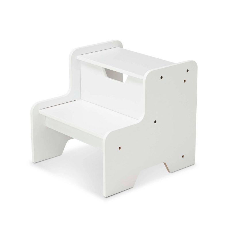 White Wooden Two-Step Kids Step Stool