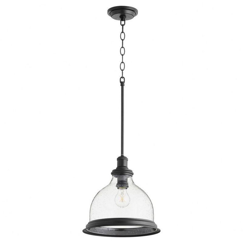 Transitional Noir Seeded Glass Nickel 1-Light Pendant