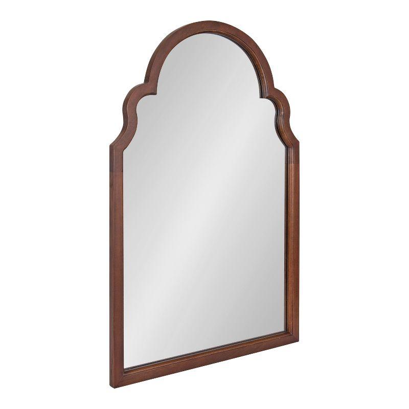 Kate and Laurel Hogan Wood Arch Mirror, 24x36, Walnut Brown