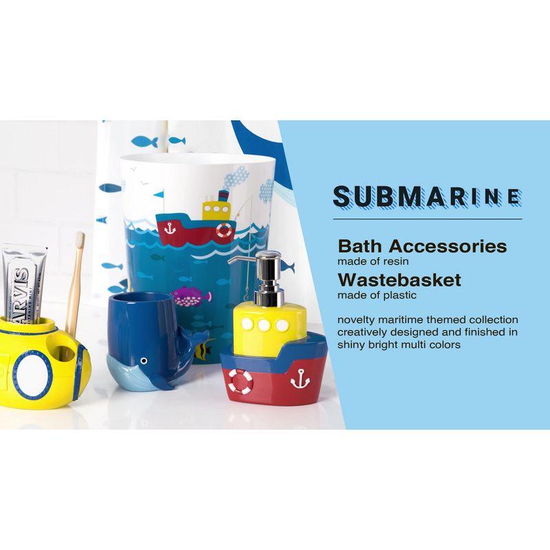 Blue Plastic Nautical Adventure Kids' Wastebasket