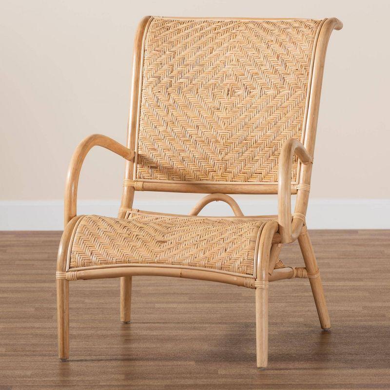 bali & pari Madura Rattan Lounge Chair: Handcrafted, Bohemian Design, No Assembly Required