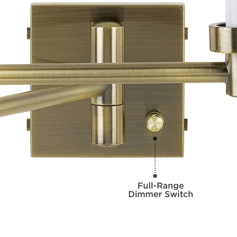 Barnes and Ivy Modern Swing Arm Wall Lamp Base Dark Antique Brass Plug-In Light Fixture for Bedroom Bedside Living Room Reading