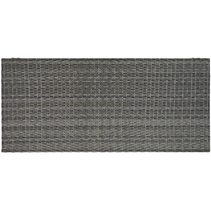 Oliveira Outdoor Cushion Deck Box - Grey Brown/White Cushion - Safavieh