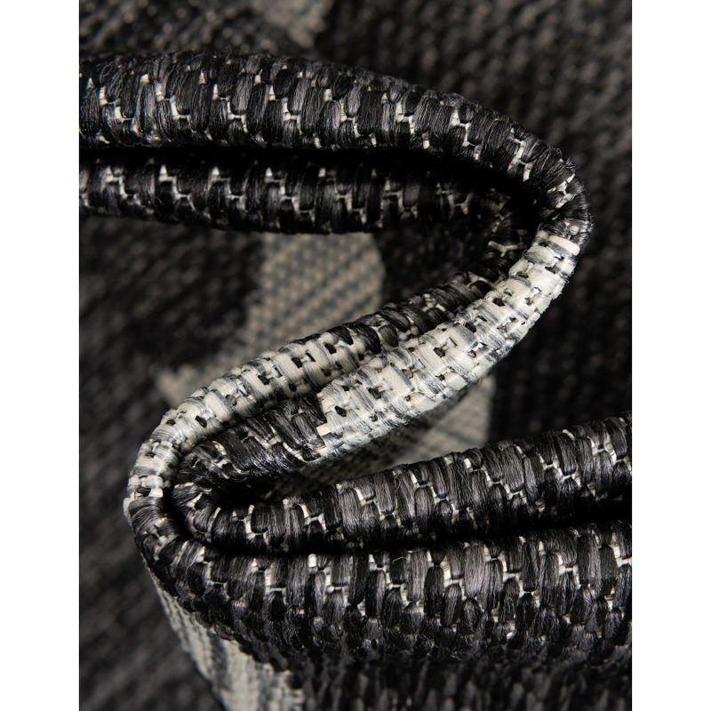 Unique Loom 5' 3 x 8' 0 Rectangle Indoor/Outdoor Botanical Charcoal Gray Area Rug