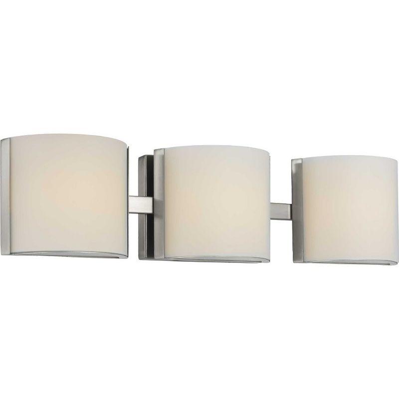 Progress Lighting Arch 3-Light LED Bath Light, Brushed Nickel, Etched Glass Shade