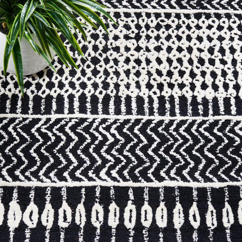Foundry Select Glamour Hand Tufted Viscose/Wool Southwestern Rug in Ivory/Black